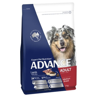 Advance Dry Dog Food Adult 3kg Lamb And Rice - Woonona Petfood & Produce