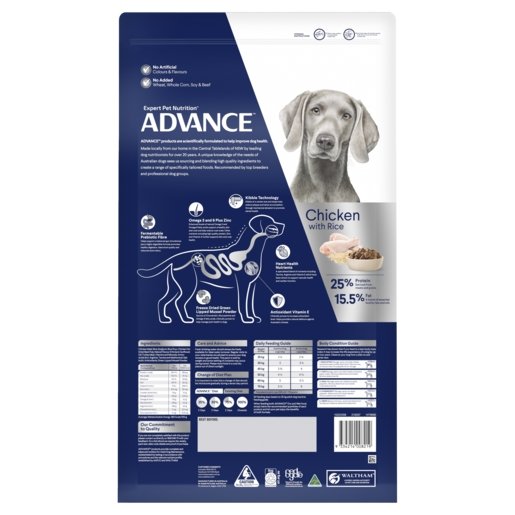 Advance Dry Dog Food Adult Large Breed 15kg Chicken - Woonona Petfood & Produce