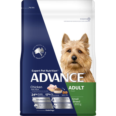 Advance Dry Dog Food Adult Small Breed Chicken and Rice 800g - Woonona Petfood & Produce