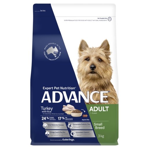 Advance Dry Dog Food Adult Small & Toy Breed Turkey 3kg - Woonona Petfood & Produce