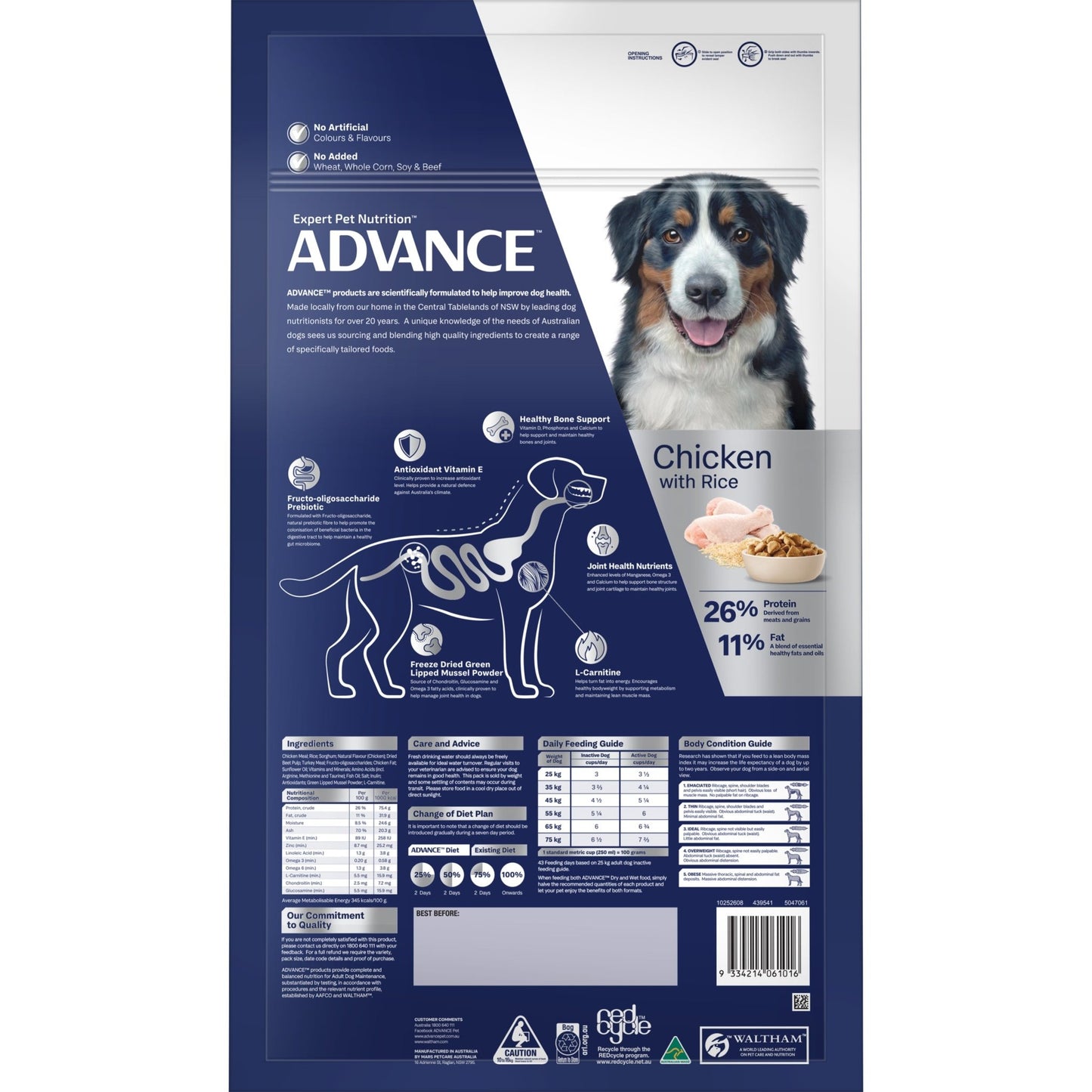 Advance Dry Dog Food Mobility Large Breed Chicken 13kg - Woonona Petfood & Produce