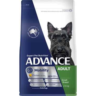 Advance Dry Dog Food Mobility Small Breed Chicken and Rice 2.5kg - Woonona Petfood & Produce