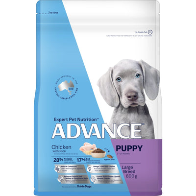 Advance Dry Dog Food Puppy Large Breed Chicken and Rice 800g - Woonona Petfood & Produce