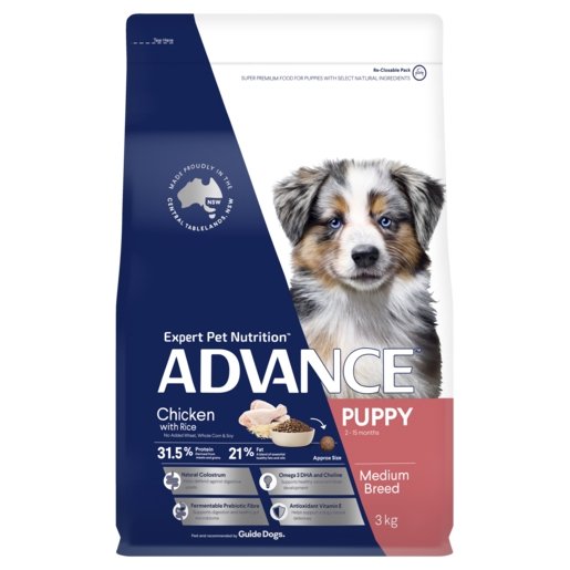 Advance Dry Dog Food Puppy Medium Breed Chicken 3kg - Woonona Petfood & Produce