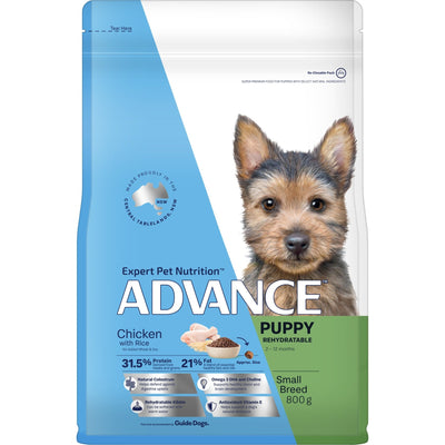 Advance Dry Dog Food Puppy Small Breed Chicken and Rice 800g - Woonona Petfood & Produce