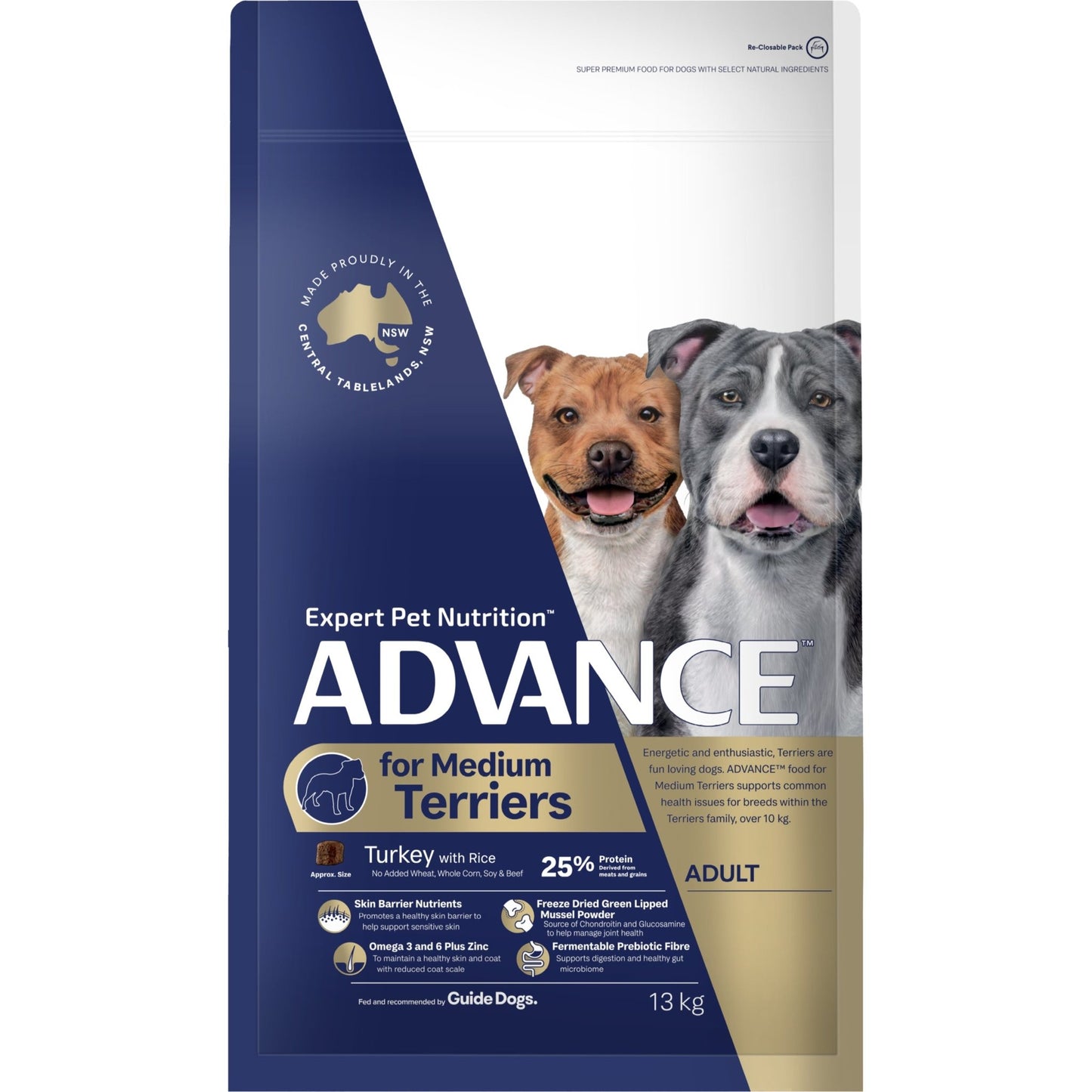 Advance Dry Dog Food Terrier Medium 13kg - Woonona Petfood & Produce