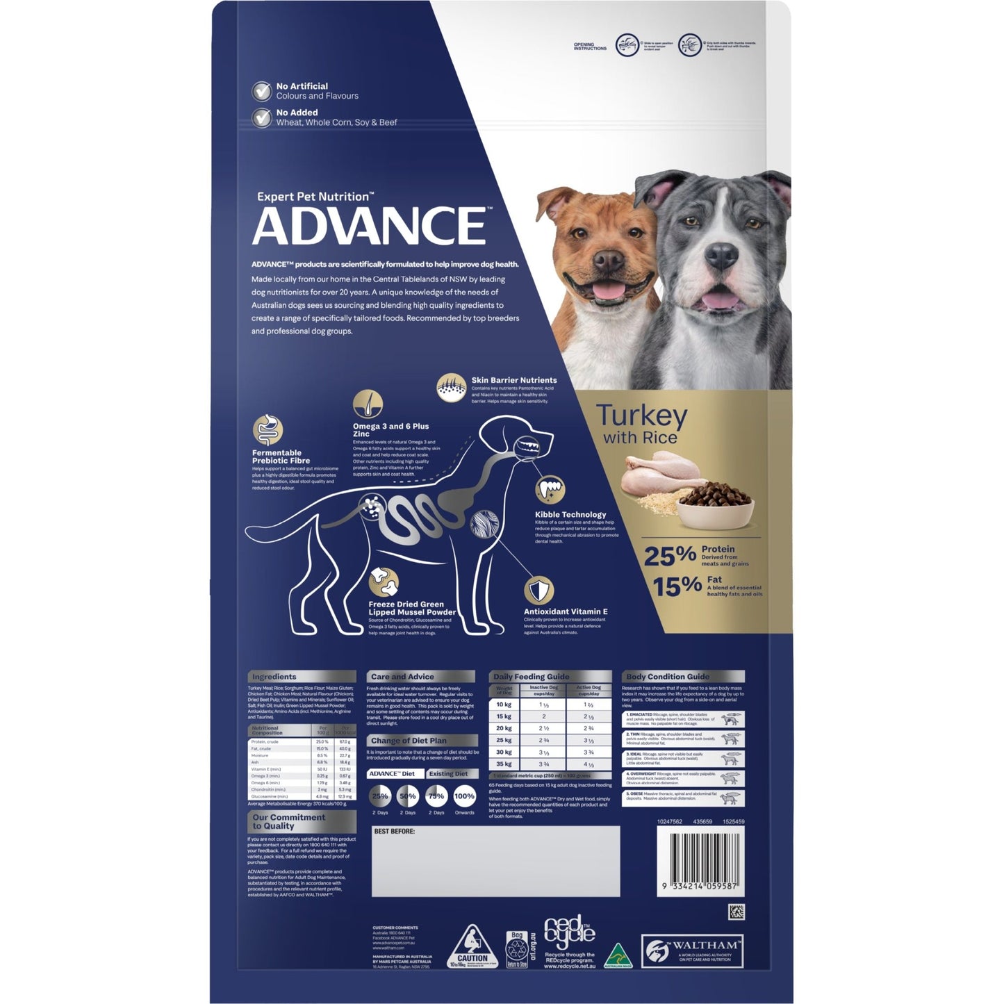 Advance Dry Dog Food Terrier Medium 13kg - Woonona Petfood & Produce