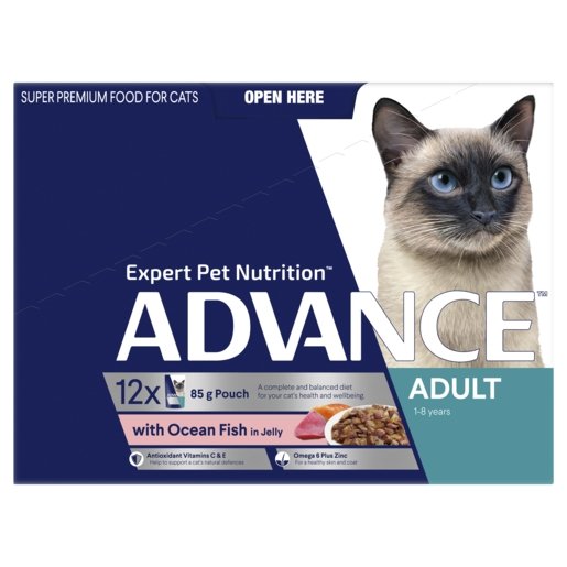 Advance Wet Cat Food Adult Ocean Fish Jelly12x85g - Woonona Petfood & Produce
