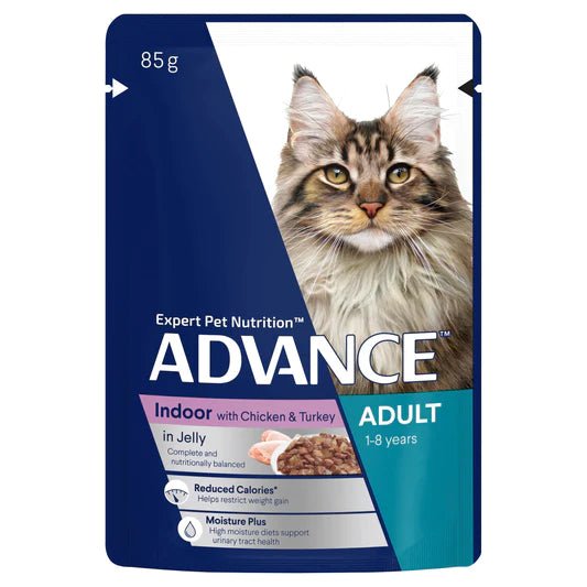 Advance Wet Cat Food Indoor Chicken and Turkey 85g - Woonona Petfood & Produce