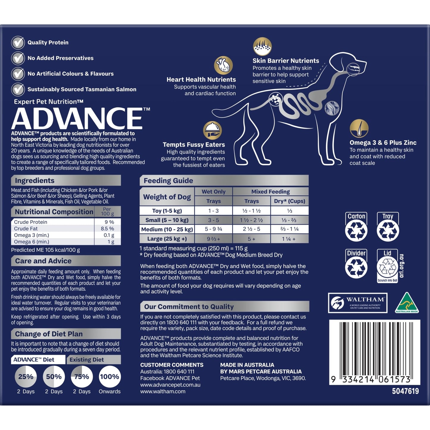 Advance Wet Dog Food Oodles Adult Salmon 12x100g - Woonona Petfood & Produce