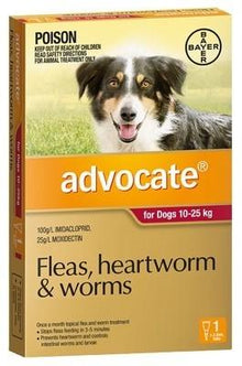 Advocate Dog 10-25kg 1 Pack Red - Woonona Petfood & Produce