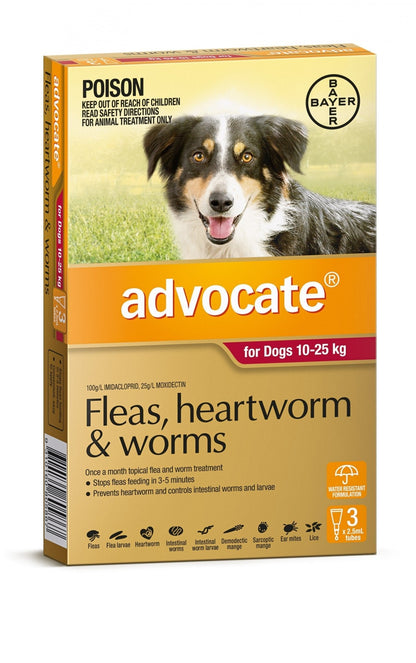 Advocate Dog 10-25kg Red - Woonona Petfood & Produce