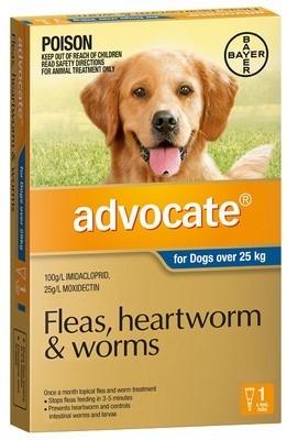 Advocate Dog Over 25kg 1 Pack Blue - Woonona Petfood & Produce
