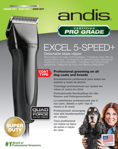 Andis Dog Clipper Excel 5 Speed Black - Woonona Petfood & Produce