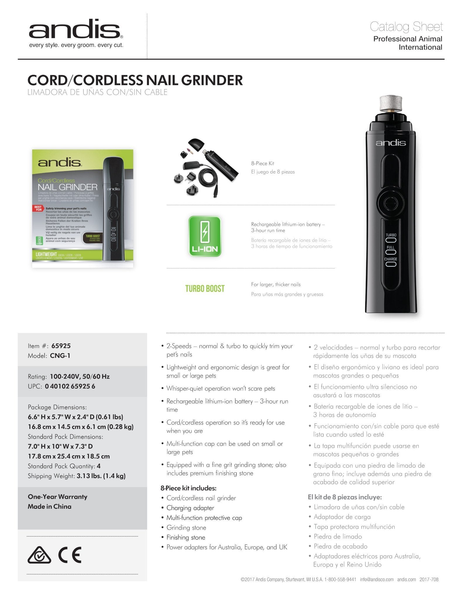 Andis nail online grinder