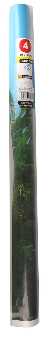 Aqua One Background 30.5x60cm White Stone Rock Plant 4 - Woonona Petfood & Produce