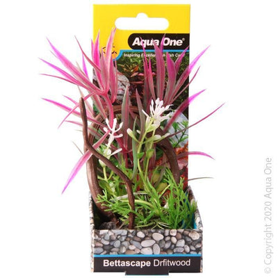 Aqua One Bettascape Spider Leaves on Driftwood Pink - Woonona Petfood & Produce