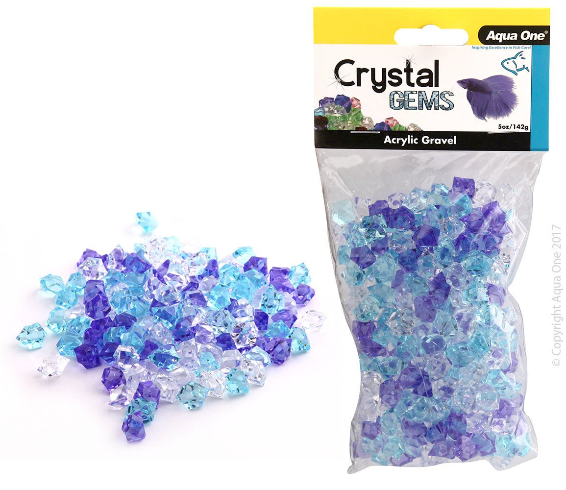 Aqua One Crystal Gems Acrylic Betta Gravel 145g 15mm - Woonona Petfood & Produce