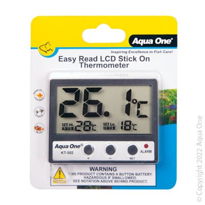 Aqua One Easy Read Lcd Stick On Thermometer - Woonona Petfood & Produce
