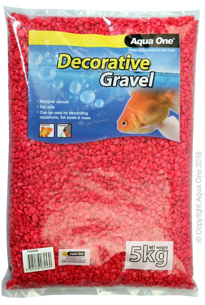 Aqua One Gravel Scarlet Red 7mm - Woonona Petfood & Produce