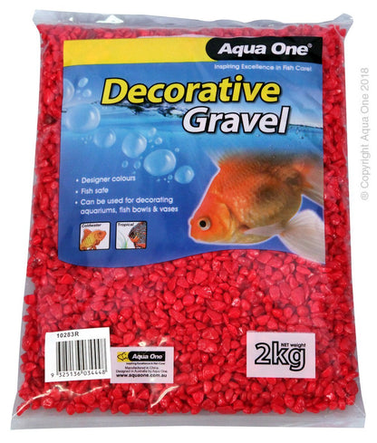 Aqua One Gravel Scarlet Red 7mm - Woonona Petfood & Produce