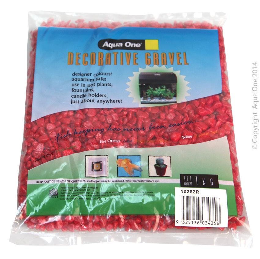 Aqua One Gravel Scarlet Red 7mm - Woonona Petfood & Produce