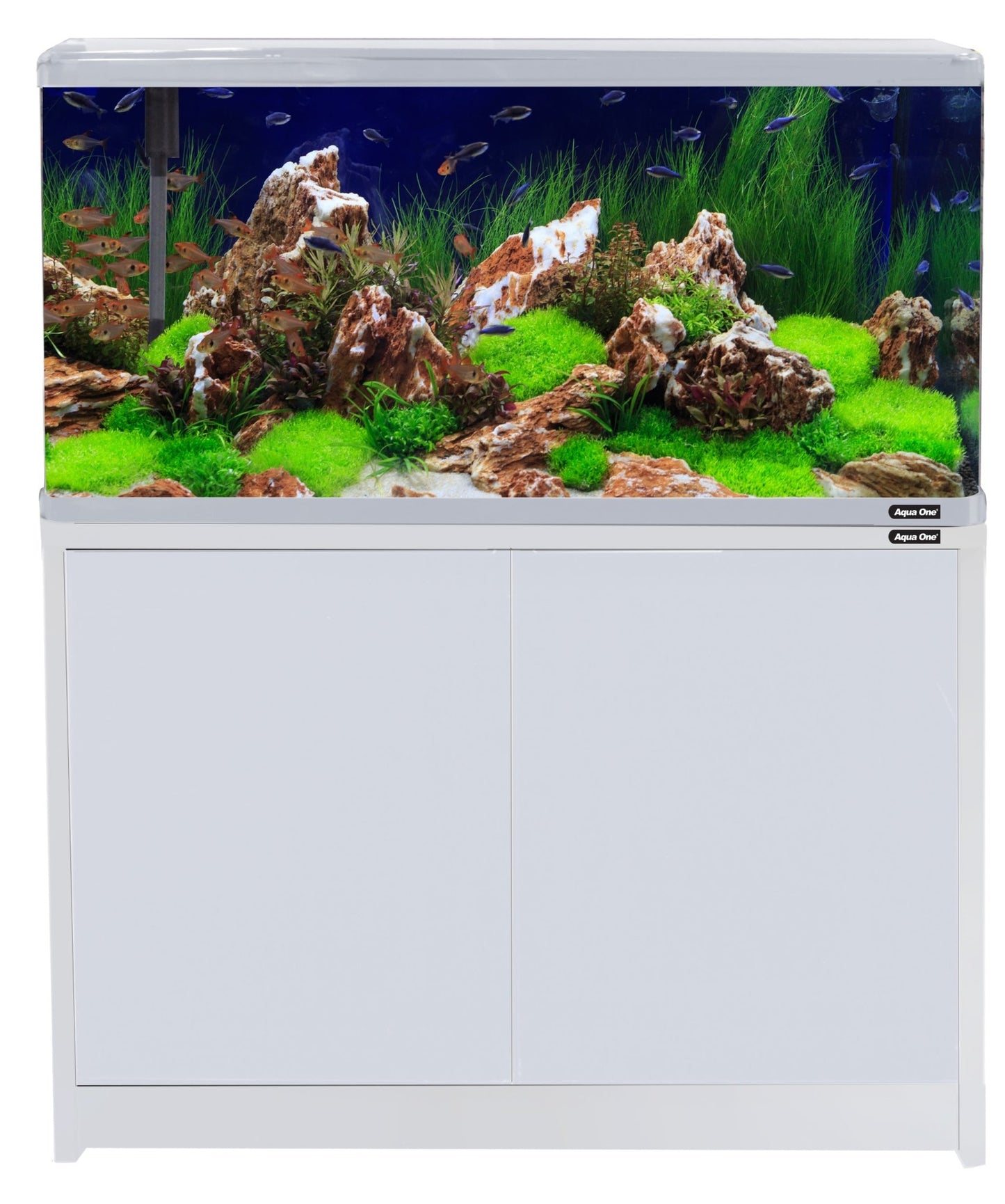 Aqua One LifeStyle 190 Complete Glass Aquarium 100cm 190L Gloss White - Woonona Petfood & Produce