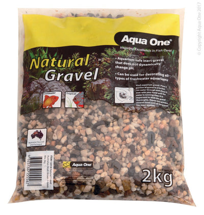 Aqua One Natural Gravel Australian Multi Brown 4-6mm Mix 1 - Woonona Petfood & Produce