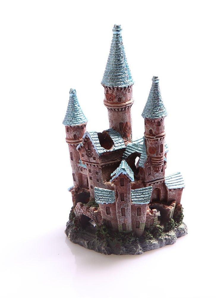 Aqua One Ornament Ruined Castle Small 8x7.5x13.5cm Blue - Woonona Petfood & Produce