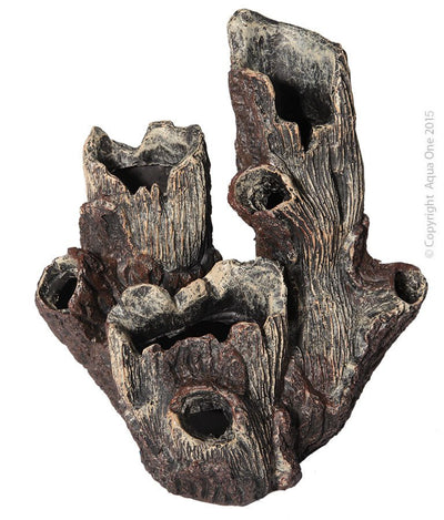 Aqua One Ornament Wood with Holes Medium - Woonona Petfood & Produce