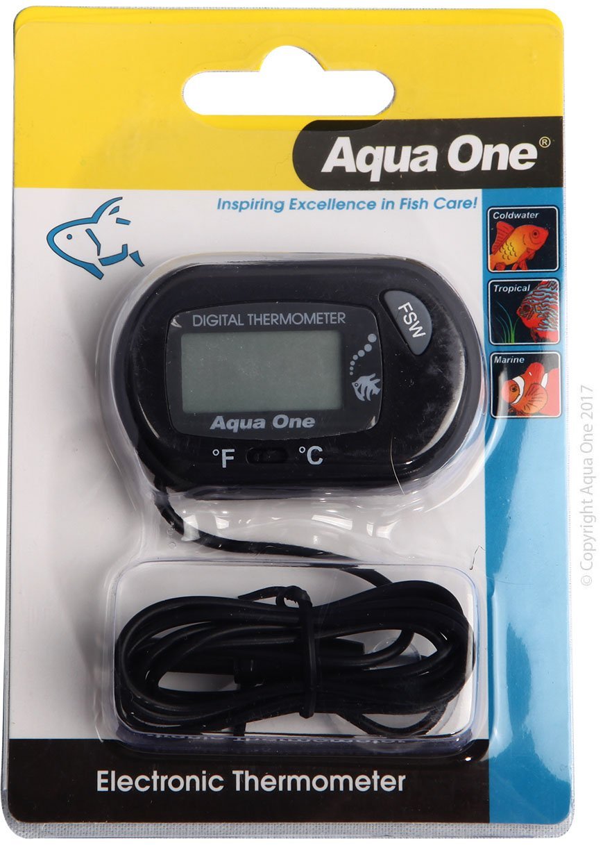 Aqua One Thermometer LCD Oustide of the tank - Woonona Petfood & Produce