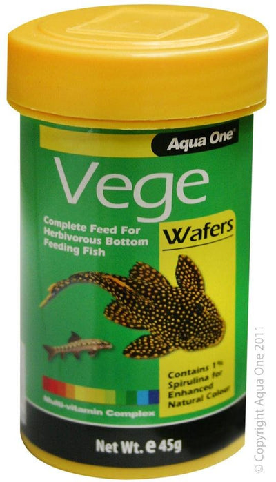 Aqua One Vege Wafer Food 45g - Woonona Petfood & Produce