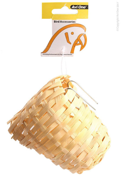 Avi One Bird Nest (Finch) Wicker With Hanging Bracket (S) 7 x10 x 12cm - Woonona Petfood & Produce