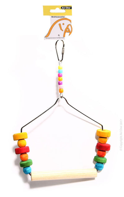 Avi One Bird Toy Coloured Block & Swing 16 L X 23 H Cm - Woonona Petfood & Produce