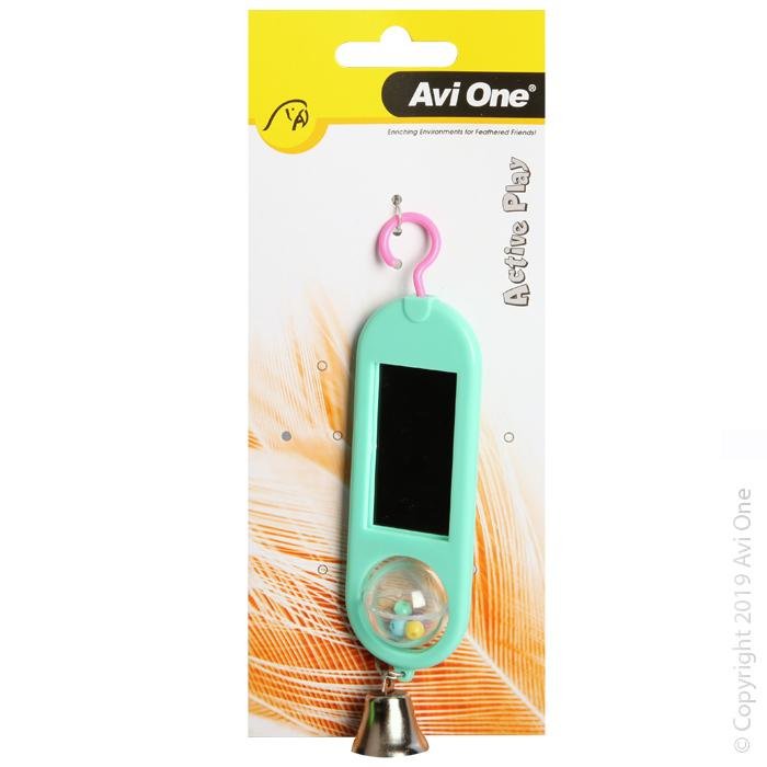 Avi One Bird Toy Double Sided Mirror With Ball - Woonona Petfood & Produce