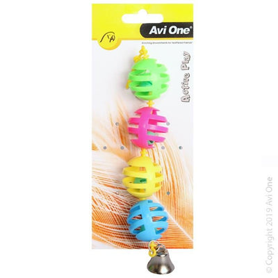 Avi One Bird Toy Geo Balls With Bell - Woonona Petfood & Produce