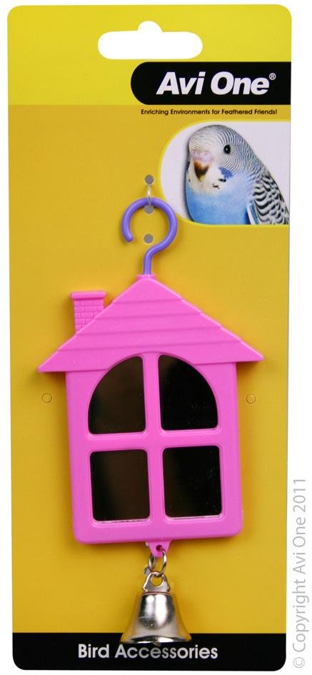 Avi One Bird Toy House Shape Mirror - Woonona Petfood & Produce