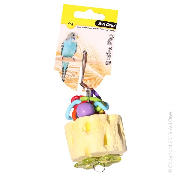 Avi One Bird Toy Mineral With Plastic Links Small 12.5cm - Woonona Petfood & Produce