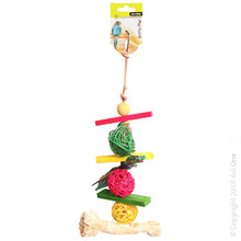 Avi One Bird Toy Rattan Balls With Plastic Beads 25cm - Woonona Petfood & Produce