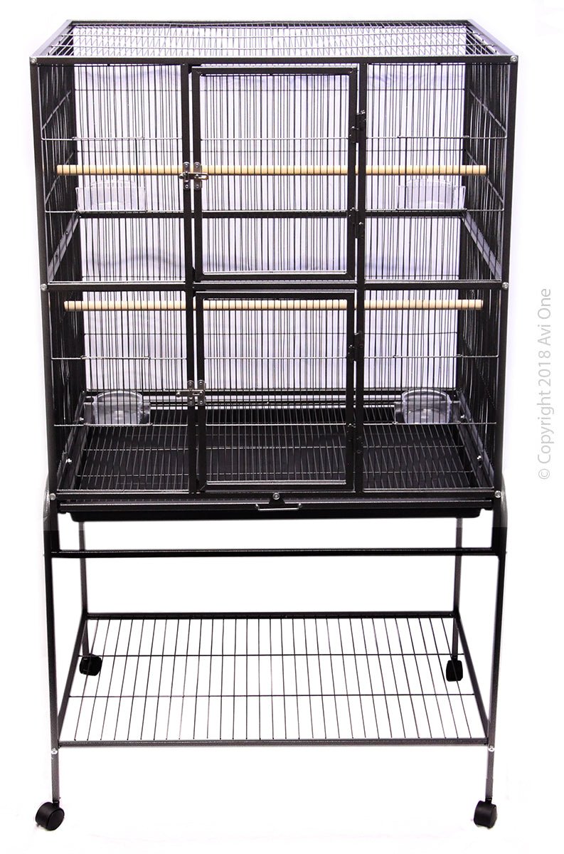 Avi One Cage 604X2 Square Flight Cage 2 Door 154cm Black - Woonona Petfood & Produce