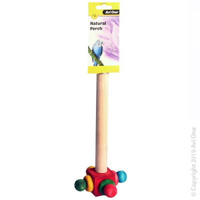 Avi One Perch Wooden With Rotating End 24cm - Woonona Petfood & Produce