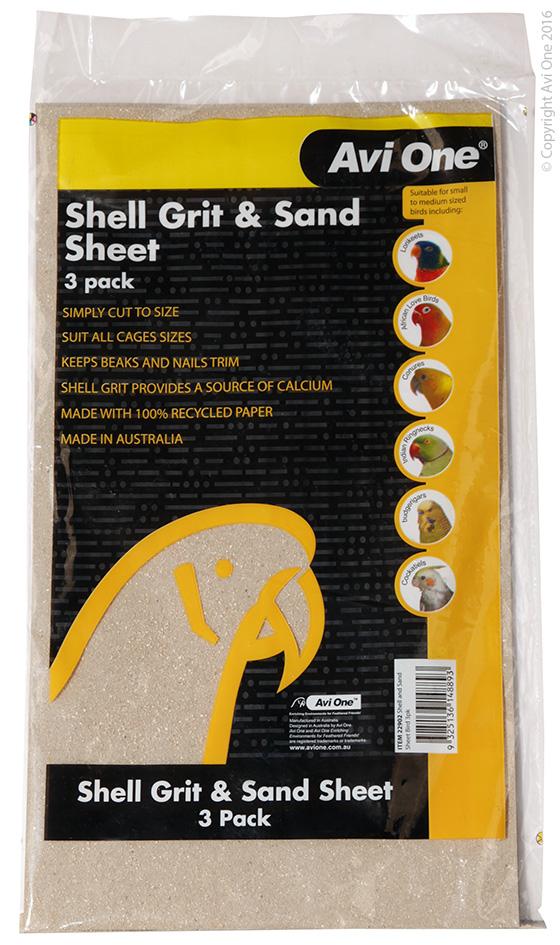 Avi One Shell Grit Sheets 3 Pack - Woonona Petfood & Produce