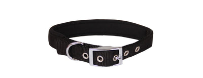 Beau Pets Collar Nylon/Neoprene Back 19mm Black - Woonona Petfood & Produce