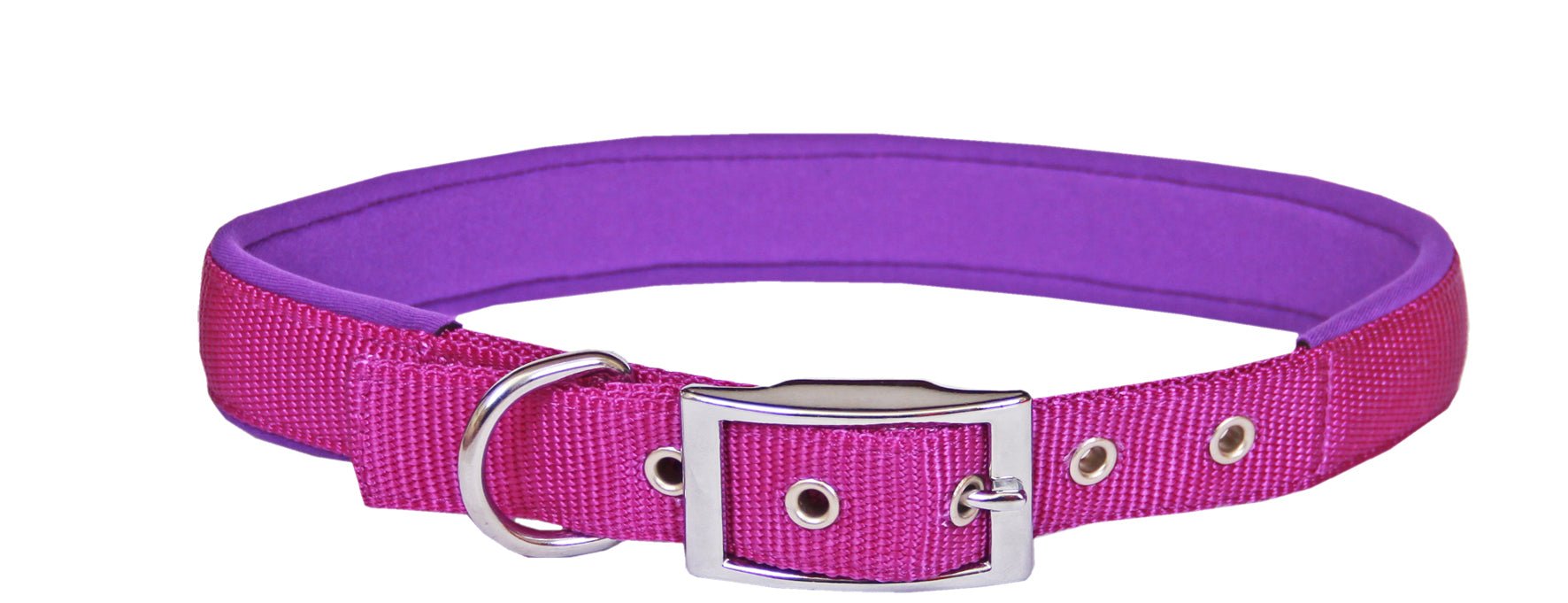Beau Pets Collar Nylon/Neoprene Back 19mm Purple - Woonona Petfood & Produce