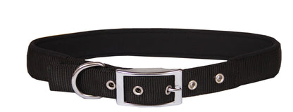 Beau Pets Collar Nylon/Neoprene Back 25mm x 60cm Black - Woonona Petfood & Produce