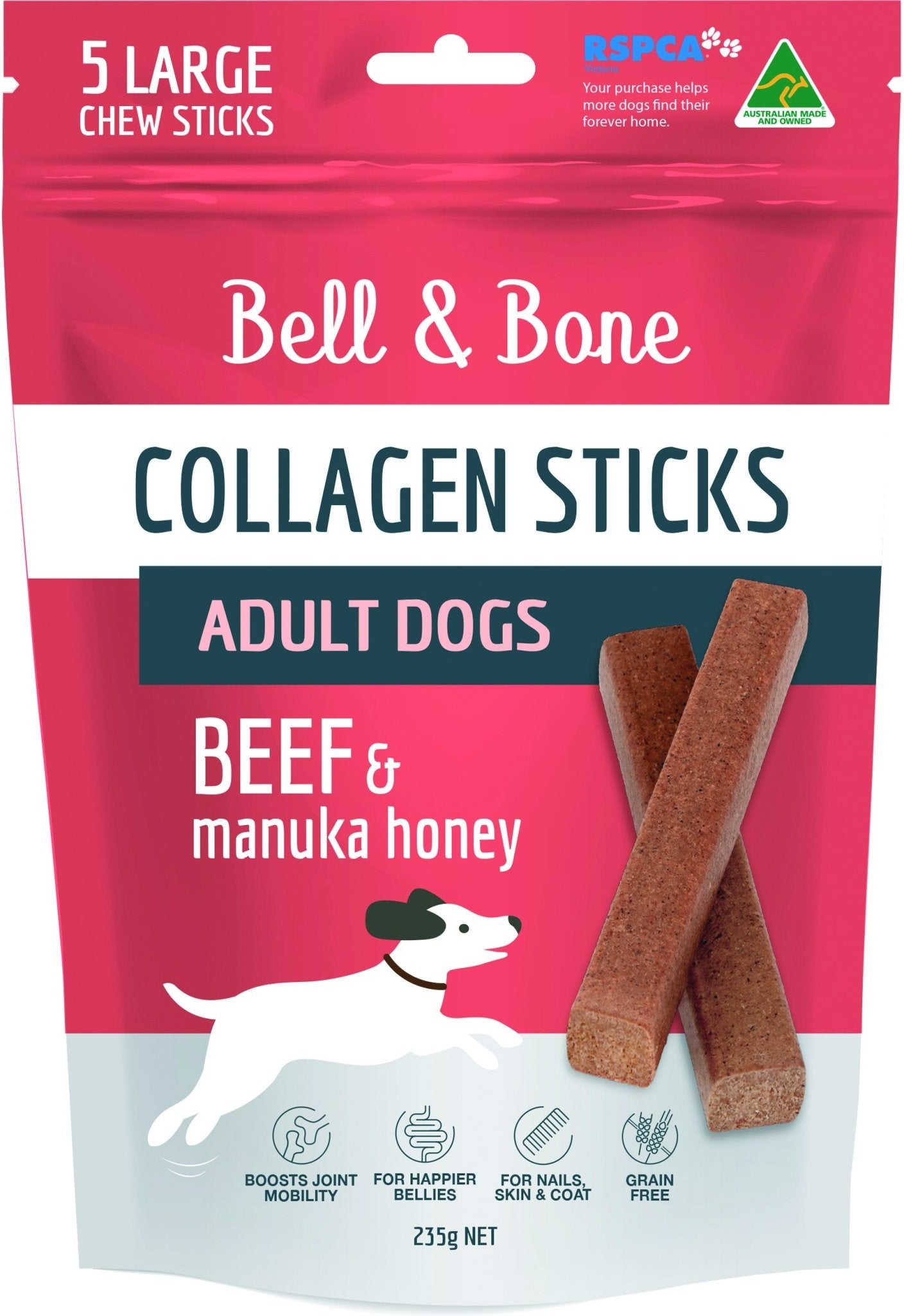 Bell & Bone - Collagen Chew Sticks for Adult Dogs - Beef - Woonona Petfood & Produce