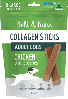 Bell & Bone - Collagen Chew Sticks for Adult Dogs - Chicken - Woonona Petfood & Produce