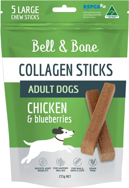 Bell & Bone - Collagen Chew Sticks for Adult Dogs - Chicken - Woonona Petfood & Produce