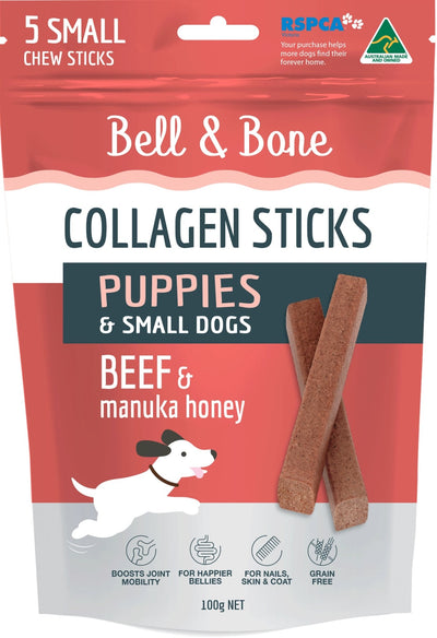 Bell & Bone - Collagen Chew Sticks for Puppies and Small Dogs - Beef - Woonona Petfood & Produce