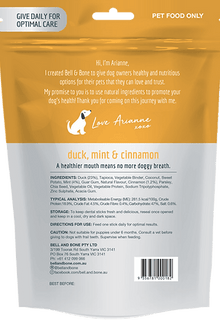 Bell & Bone Dental Sticks - Duck Mint & Cinnamon 231g - Woonona Petfood & Produce